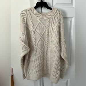 NWOT Free People Leslie cable knit sweater size XL